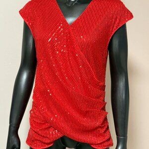 #0019 Grace Karin Women's Red Sequin Top M
